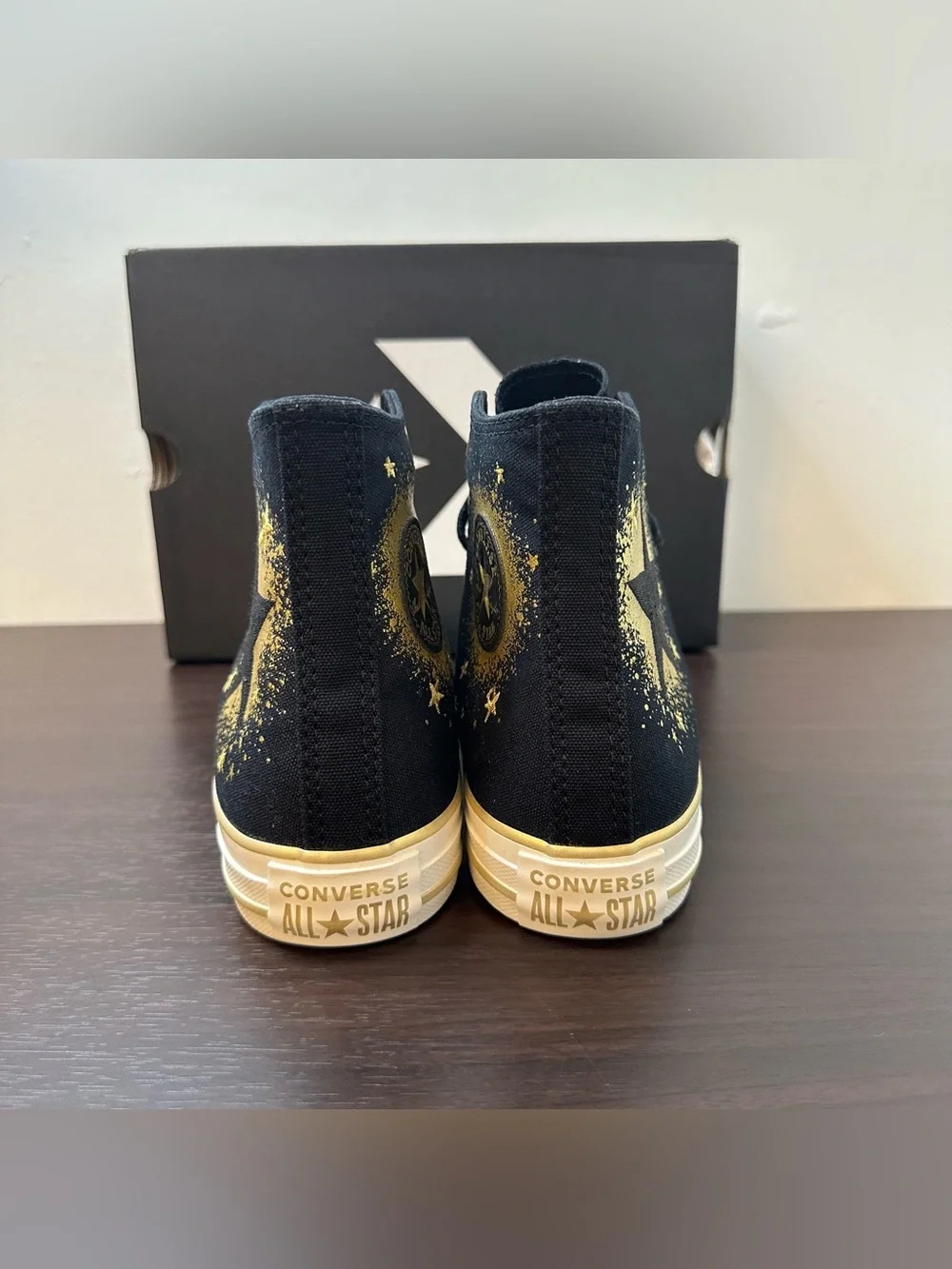 Converse Chuck Taylor All Star Gold Metallic CTAS High Top Sneakers, Size 5, New